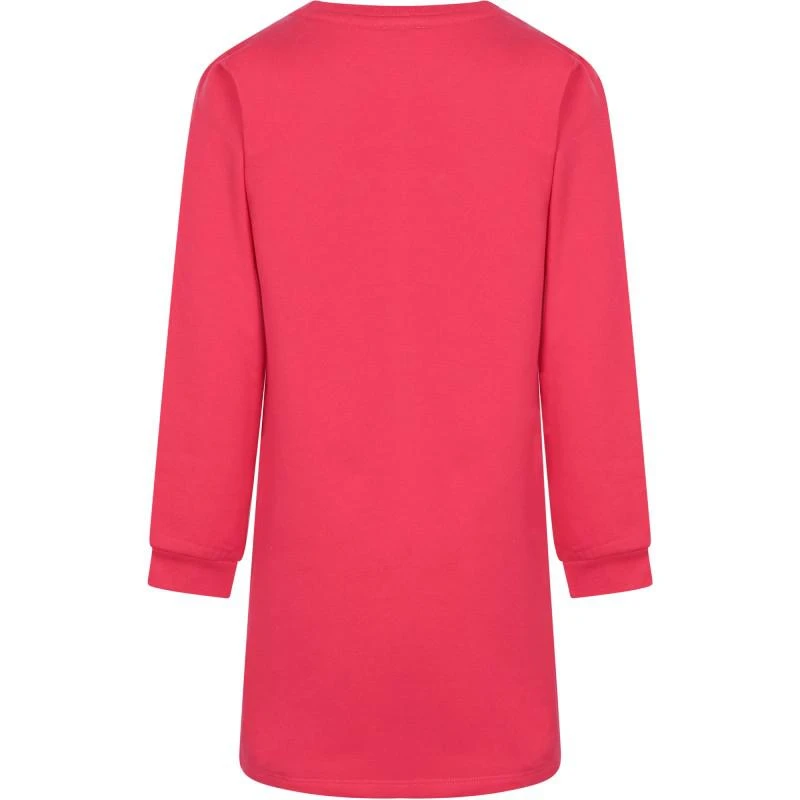 Steiff Logo bear applique long sleeved dress in pink 2