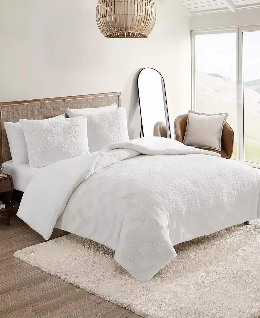 UGG CLOSEOUT! Quad Plush Tonal Check 2-Pc. Comforter Set 5