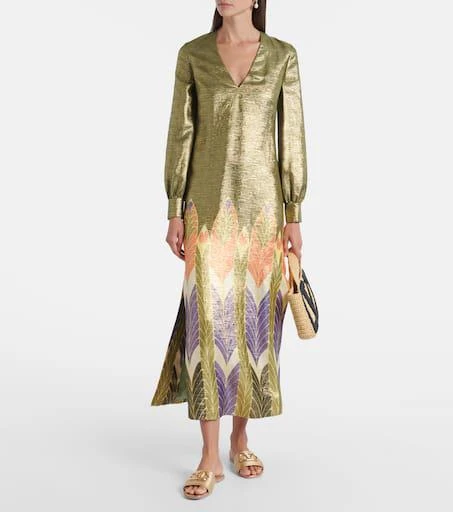 Valentino VLogo Signature metallic leather sandals 3