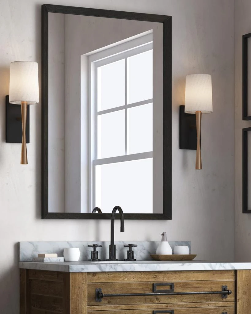 Crystorama Trenton 1-Light Aged Brass and Black Wall Sconce 1