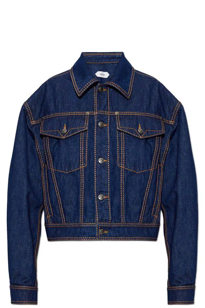 Versace Contrast Stitch Denim Jacket