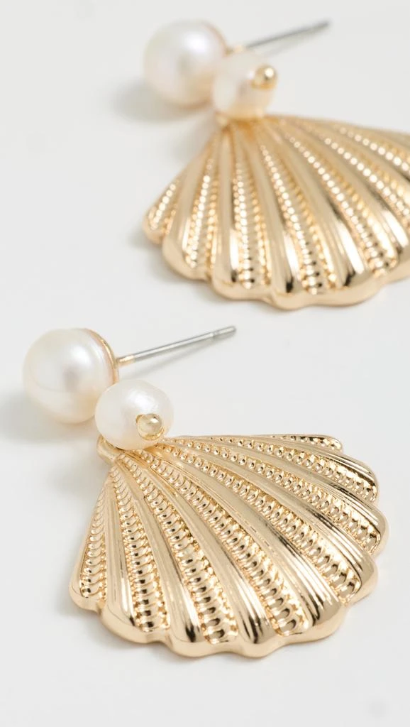 Ettika Jewelry Scallop Shell and Pearl Earrings 3