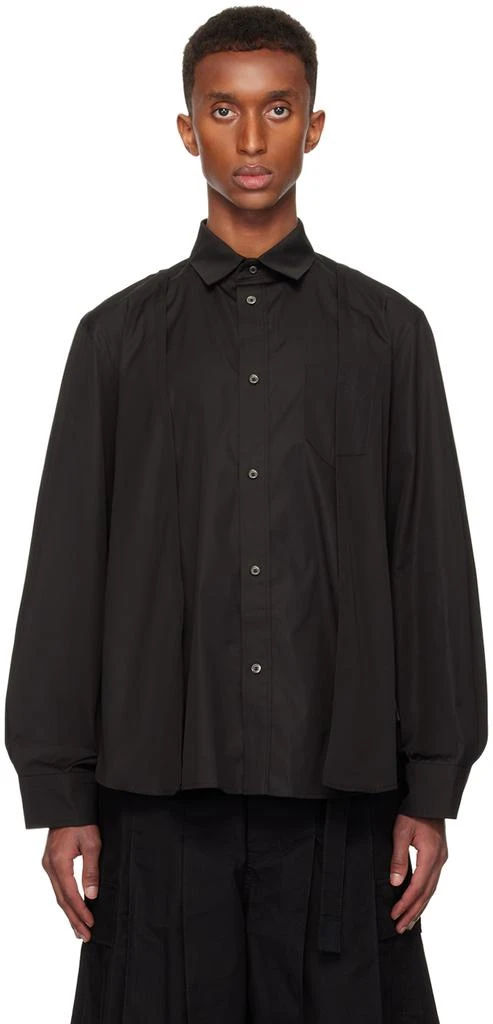 Sacai Black Pleated Shirt 1