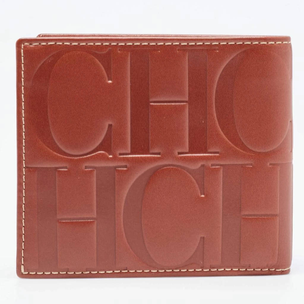 CH Carolina Herrera CH Carolina Herrera Tan Monogram Embossed Leather Bifold Wallet 5