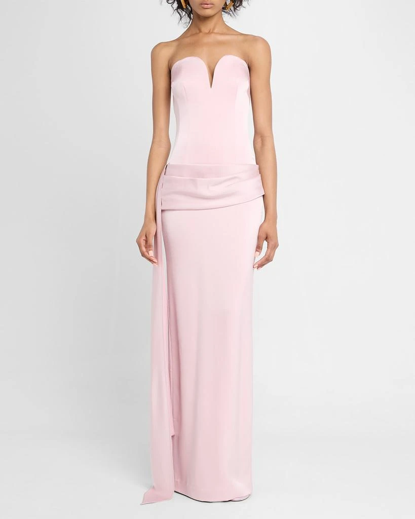 Alex Perry Strapless Satin Sash Corset Gown 2