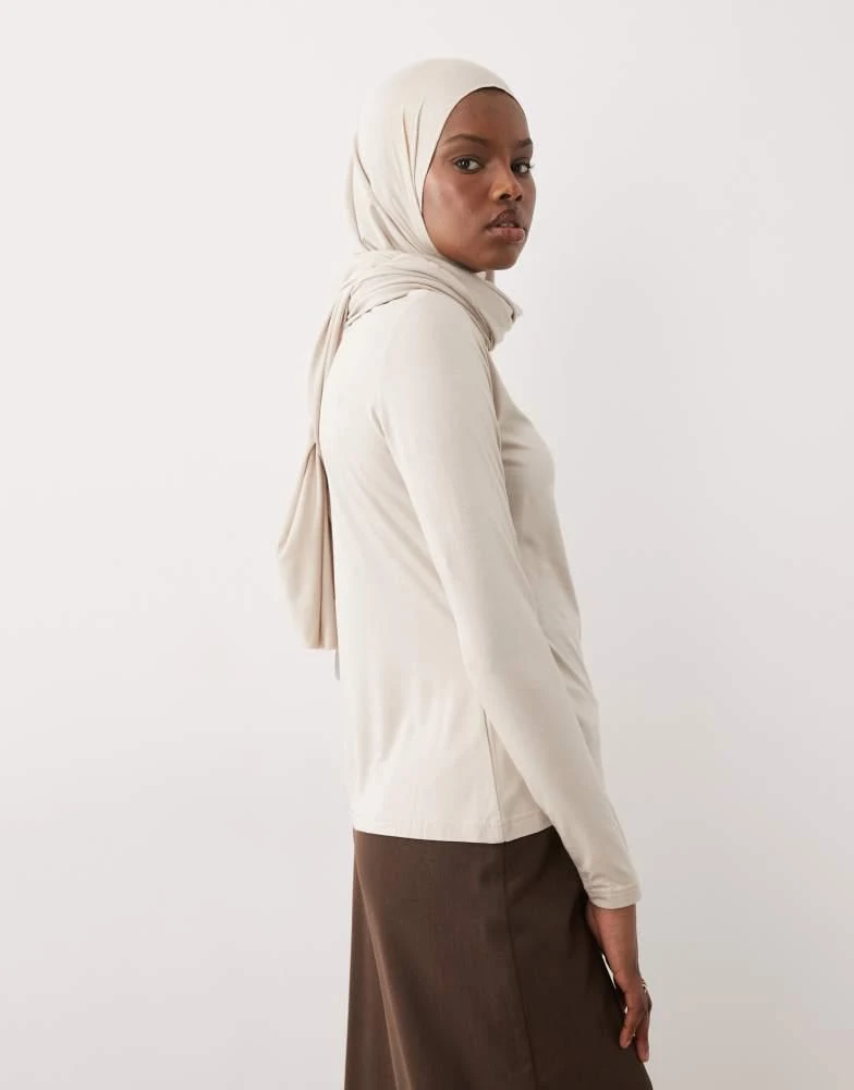 Iyal IYAL wrap cape detail top in mink 4