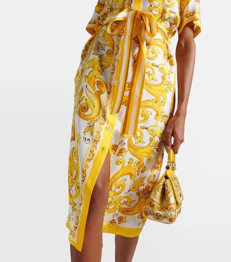 Dolce 
Gabbana Majolica silk twill shirt dress 5