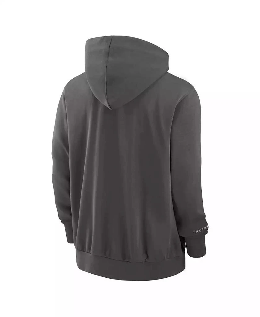 NIKE Men's Charcoal Atlanta Braves Authentic Collection Travel Player Performance Full-Zip Hoodie 2