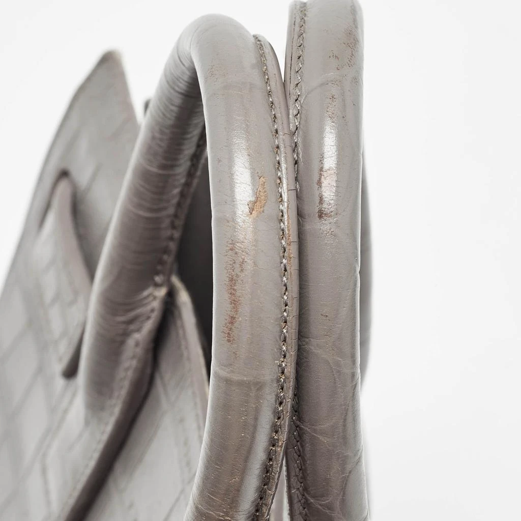 Yves Saint Laurent Saint Laurent Grey Croc Embossed Leather Nano Classic Sac De Jour Tote 6