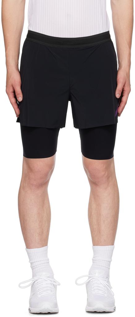 Soar Running Black Dual Shorts