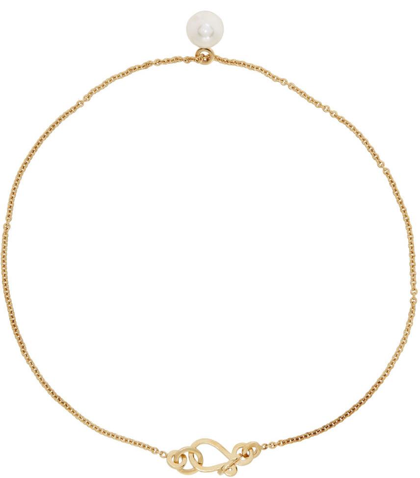 Sophie Bille Brahe Gold Akoya Pearl Palme De Pied Anklet