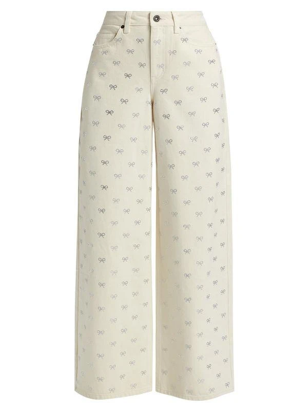 Self Portrait Diamanté Bow Jeans 6