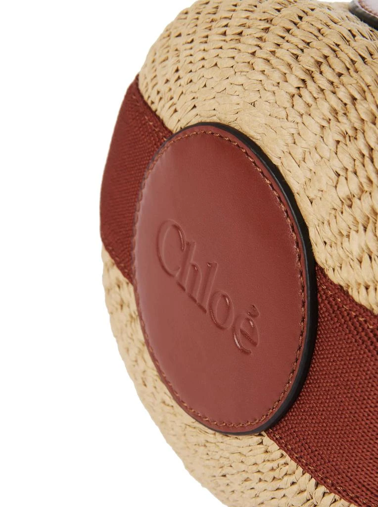 Chloe` HORSE MEDAL SMALL BASKET BAG IN NATURAL FIBERS 5