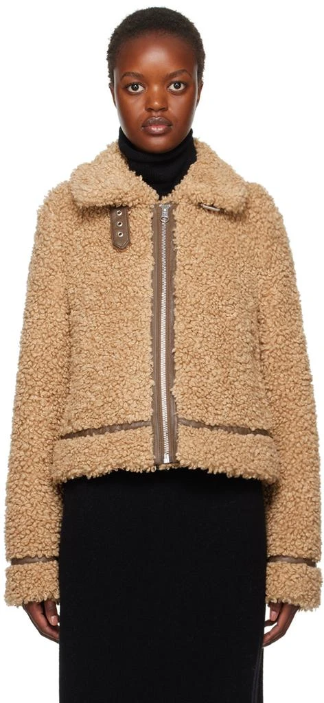 STAND STUDIO Brown Audrey Faux-Shearling Jacket 1
