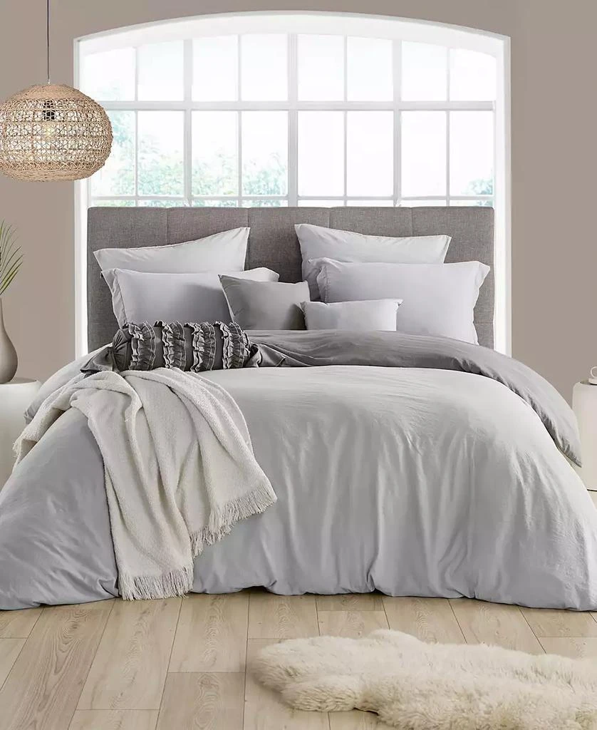 Macy's Cathay Home Inc. Ultra Soft Reversible Crinkle Duvet Cover Set 2