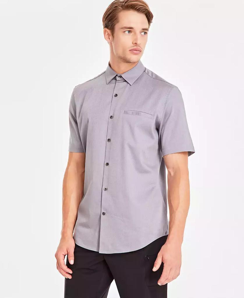 Alfani Men's Short-Sleeve Modern Stretch Dobby Shirt, Created for Macy's