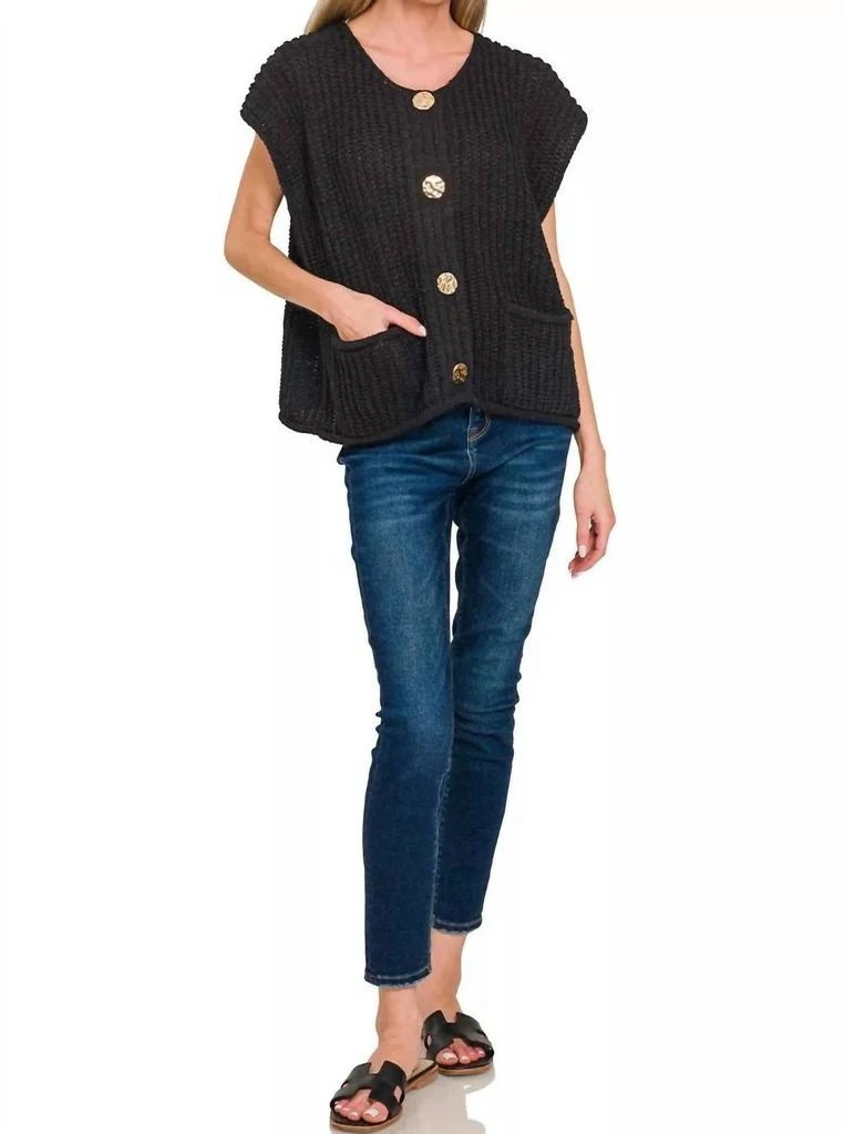 ZENANA Zenana - Front Pockets Button Down Sweater Vest 2