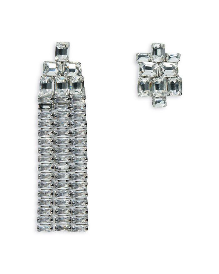 Maje Asymmetrical Cascade Crystal Earrings