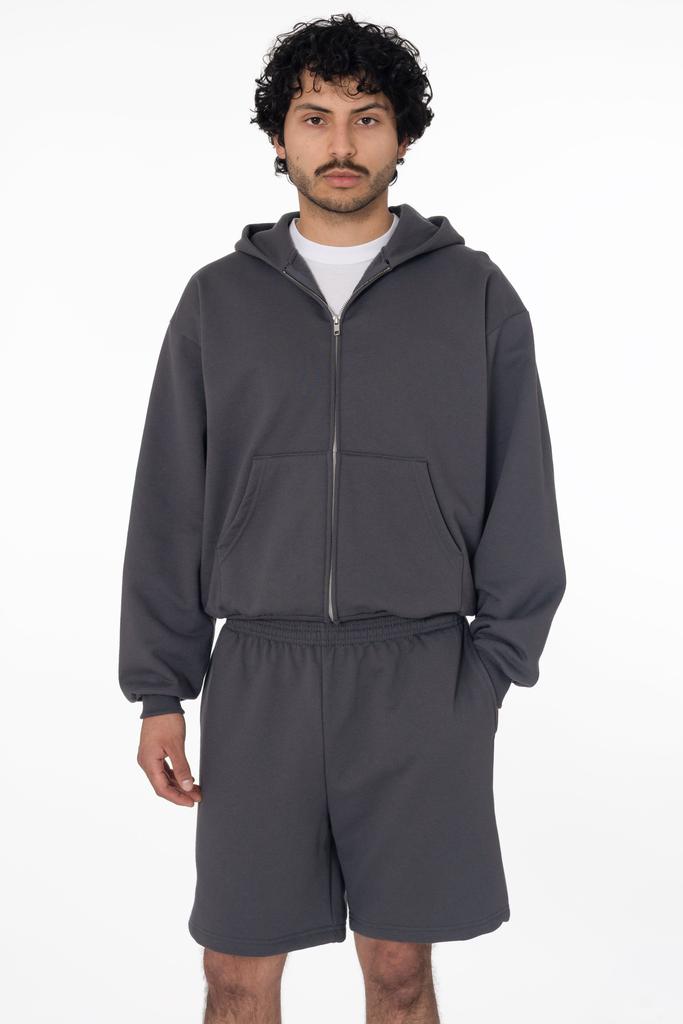 Los Angeles Apparel MWF10 - 10 oz. Mid-weight Poly Cotton Fleece Waist Length Zip-Up Hoodie