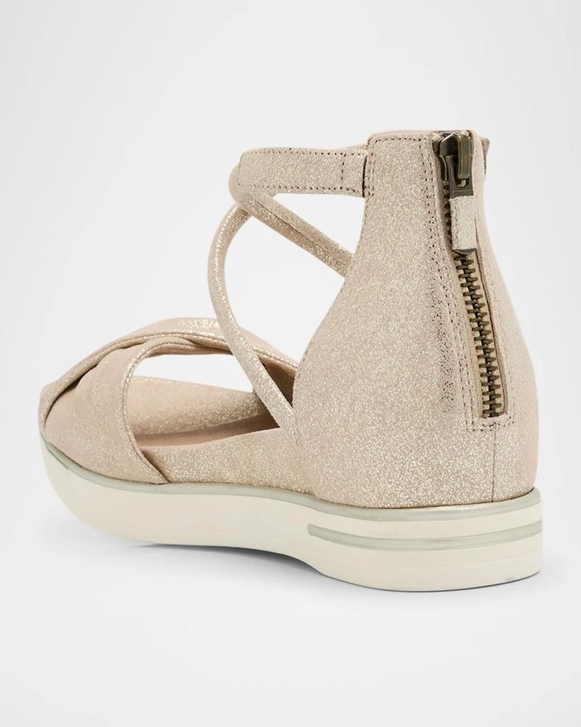 Eileen Fisher Suvi Metallic Crisscross Grip Wedge Sandals 2