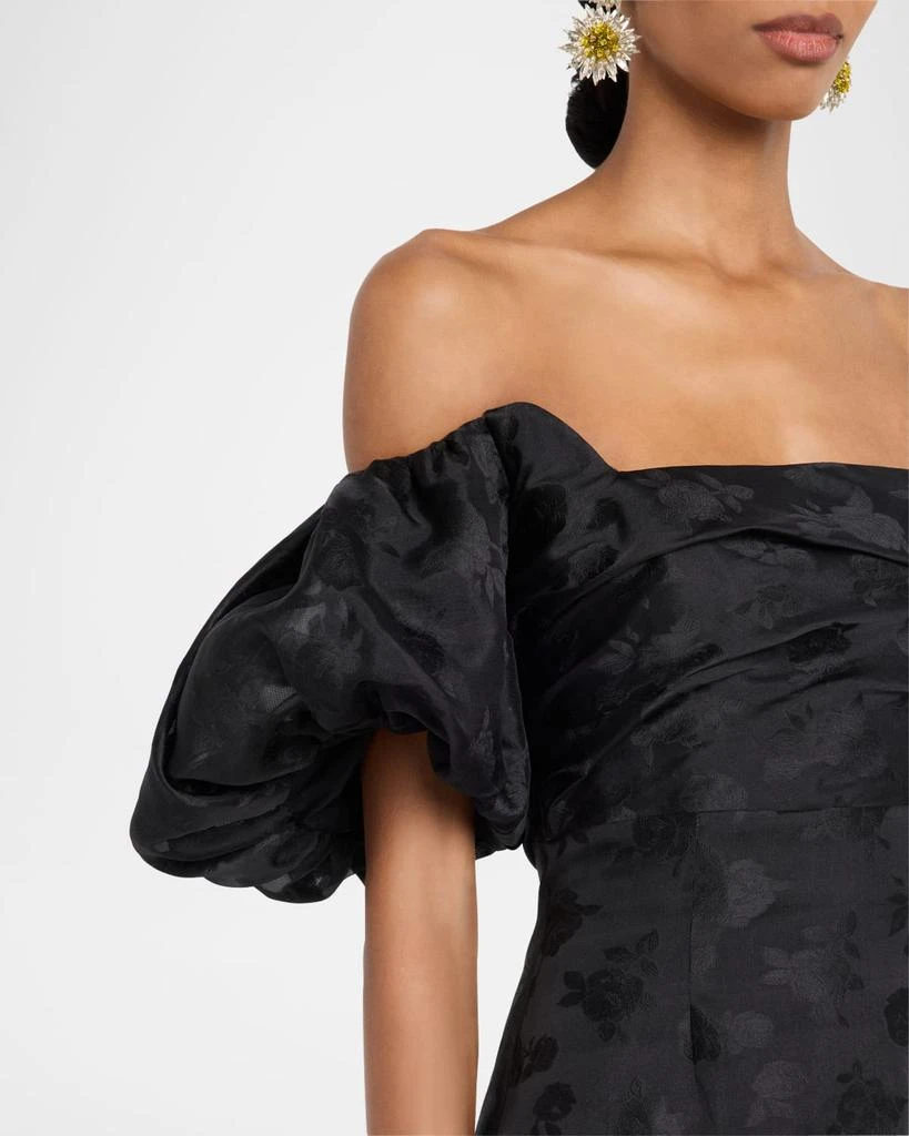 LELA ROSE Thelma Off-The-Shoulder Puff-Sleeve Fil Coupe Midi Dress - Dresses  & Skirts - Free Shipping - BeyondStyle