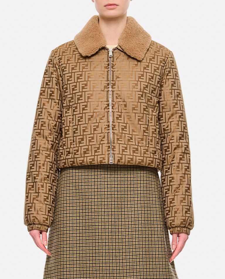 ジャケット FENDI Reversible patchwork silk bomber OCEAN-25 Fendi Reversible Patchwork Silk Bomber | italist