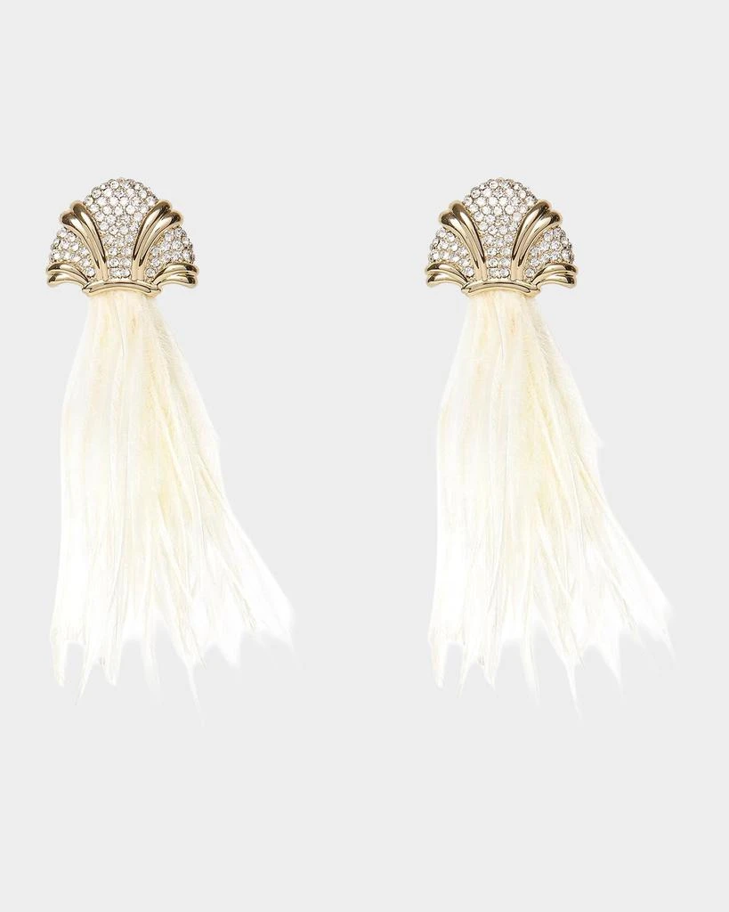 Lele Sadoughi X The Met Pave Crystal and Feather Earrings