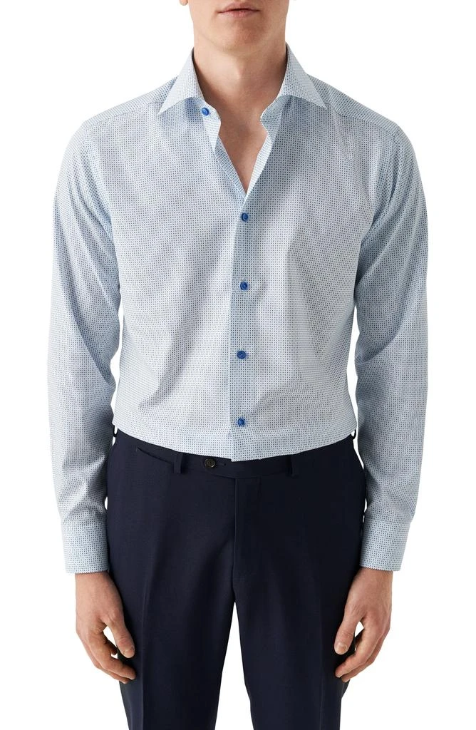 Eton Slim Fit Micro Geometric Cotton Twill Dress Shirt 1