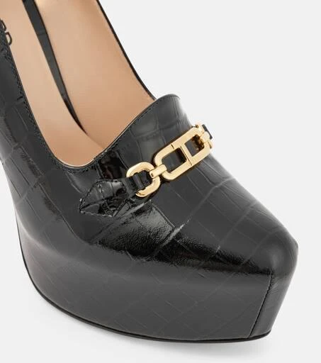 Tom Ford Croc-effect patent leather platform pumps 5