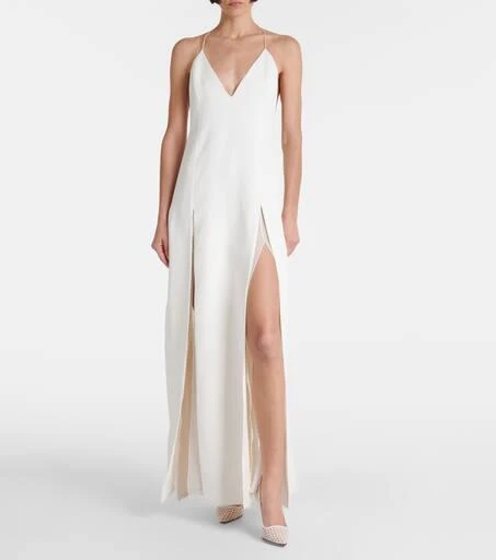 Khaite Nonya crêpe satin slip dress 2