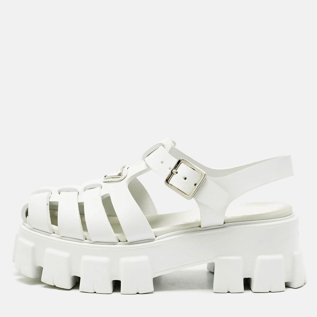 Prada Prada White Rubber Monolith Platform Sandals Size 36 1