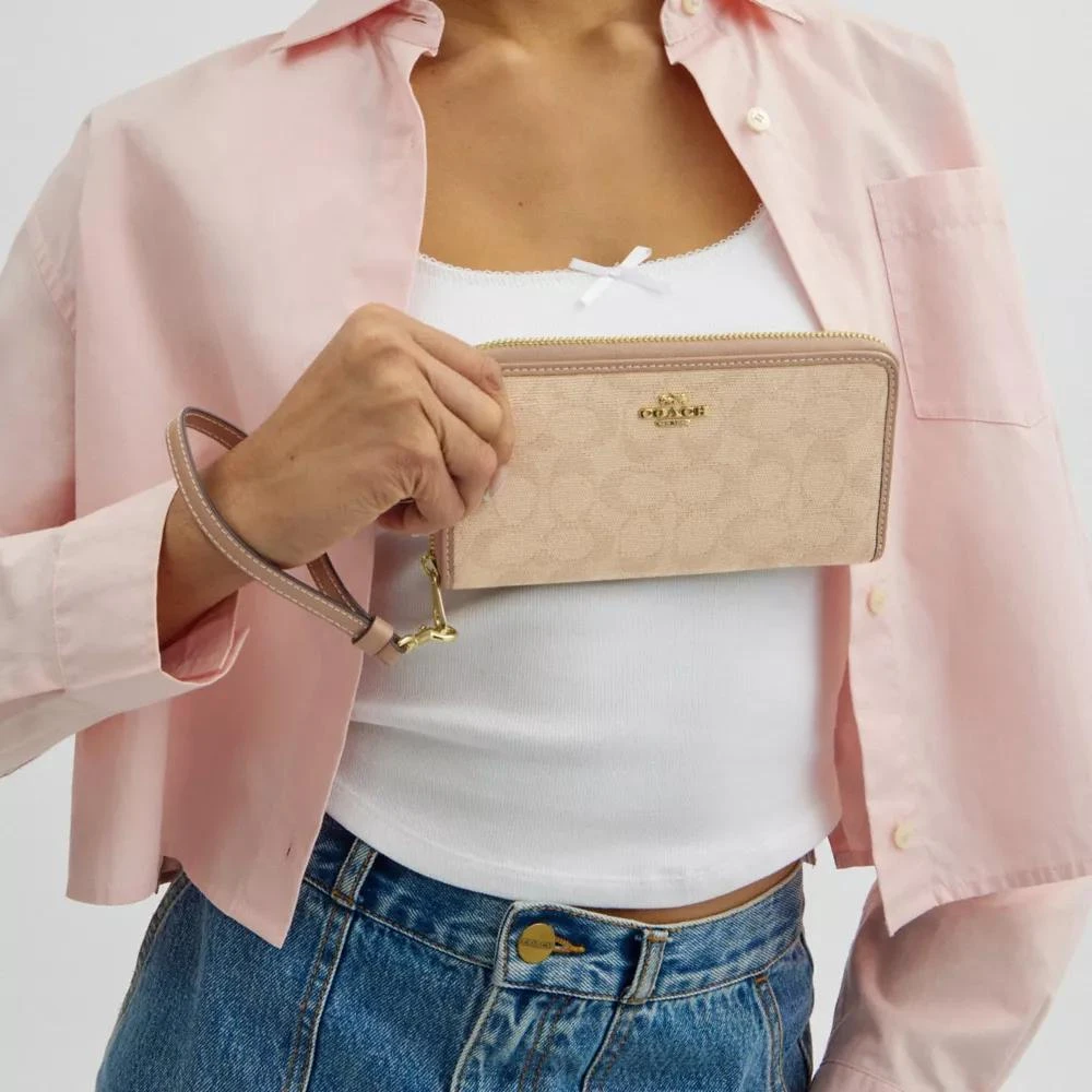 Coach Long Zip Around Wallet With Signature Canvas 4