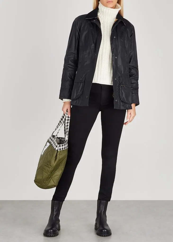 Barbour Beadnell navy waxed cotton jacket 4