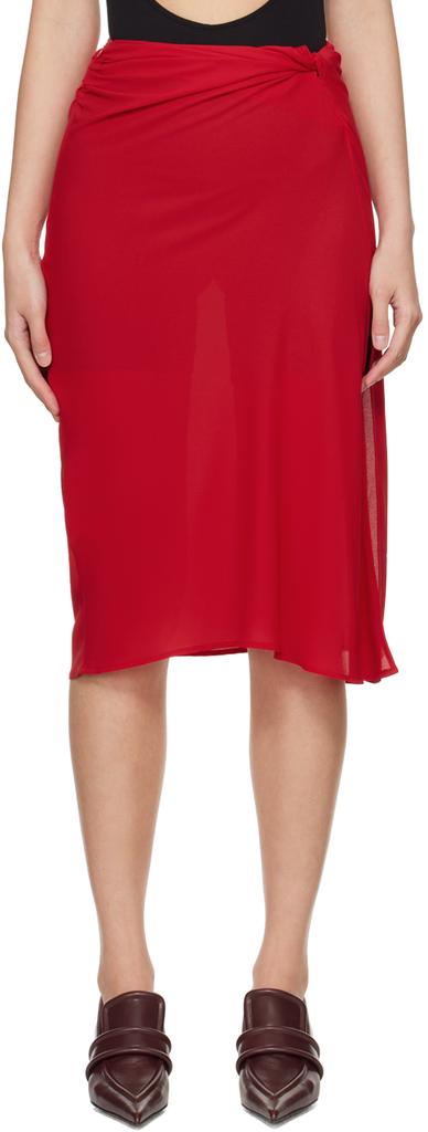 Beaufille Red Vela Midi Skirt