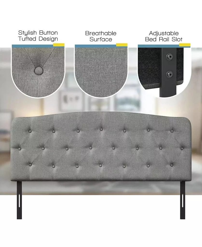 GOUUN Faux Linen Headboard with Adjustable Heights 7