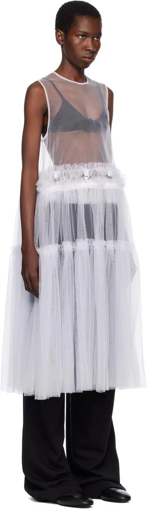 Noir Kei Ninomiya White Nylon Tulle Midi Dress 2