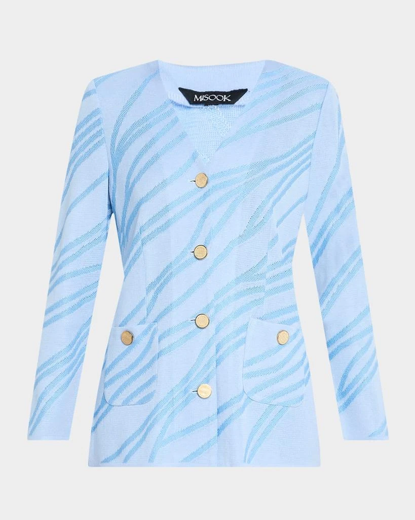 Misook Tonal Abstract Knit Heritage Fit Jacket 1