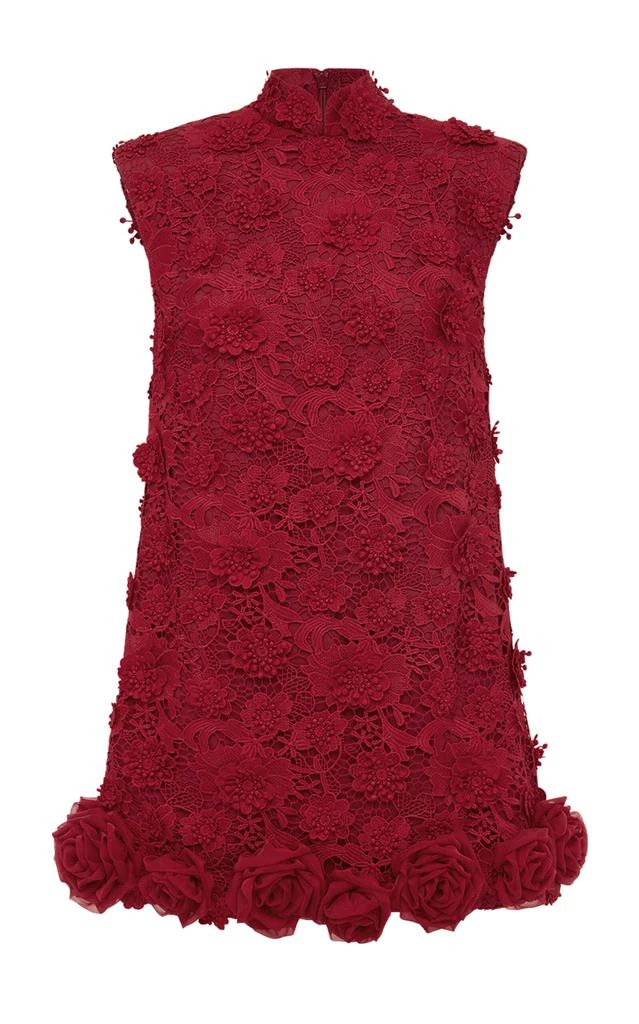Leo Lin Leo Lin - Exclusive Lingyu Rosette-Lace Mini Dress - Red - AU 10 - Moda Operandi 1