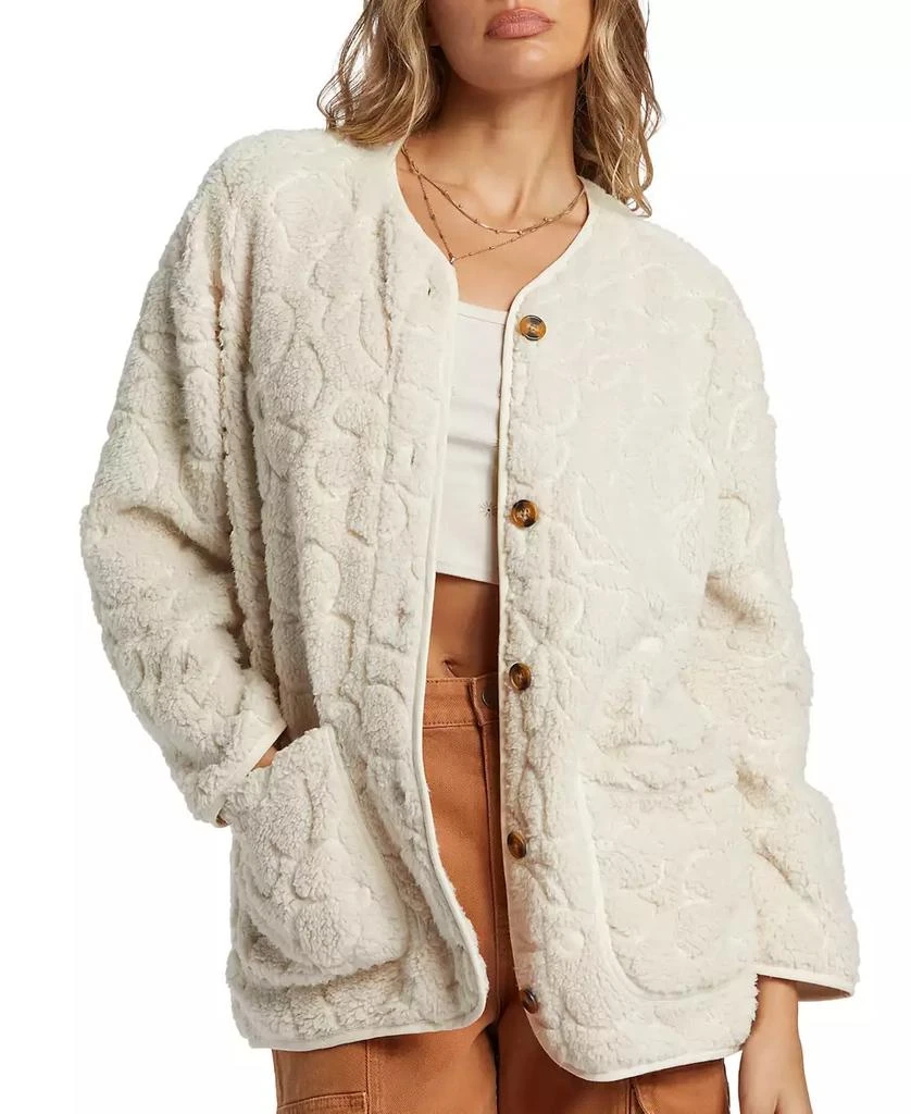 Billabong Juniors' Fireside Cozy Button-Front Fleece Jacket 4