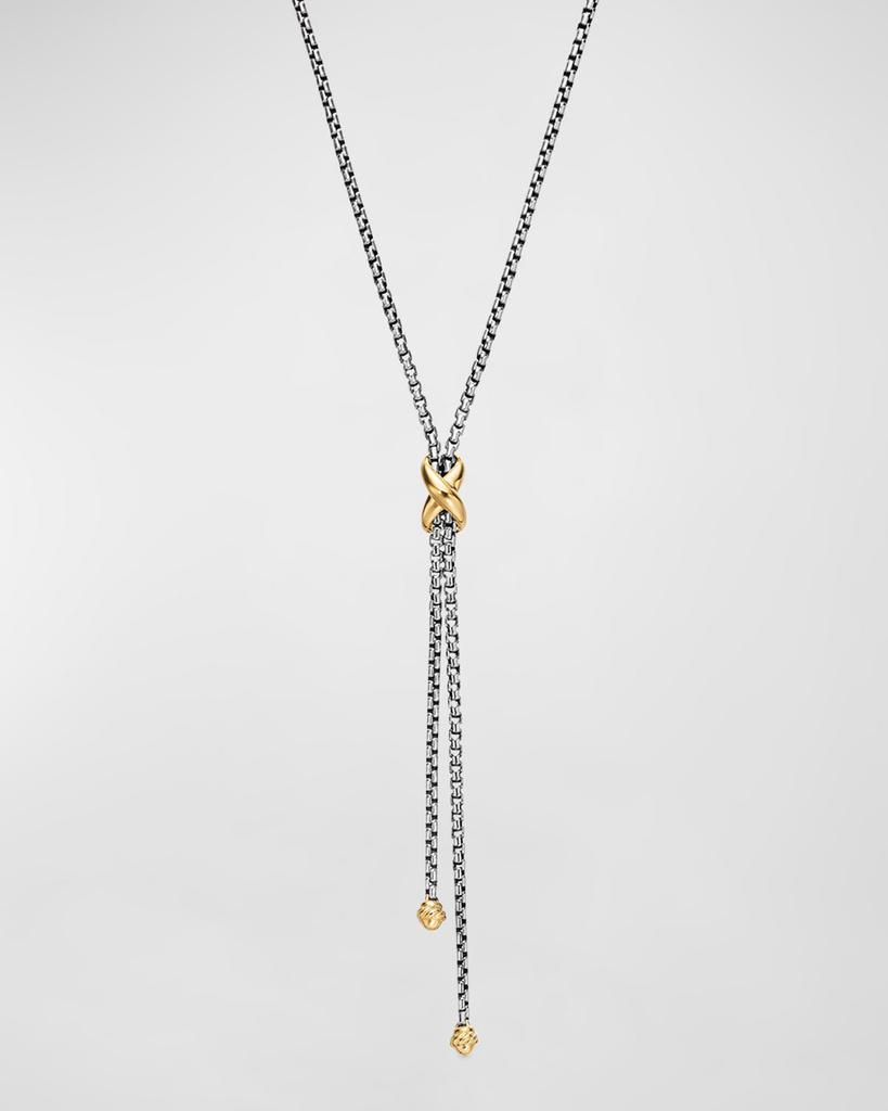 David Yurman Petite X Lariat Y Necklace with 18K Yellow Gold