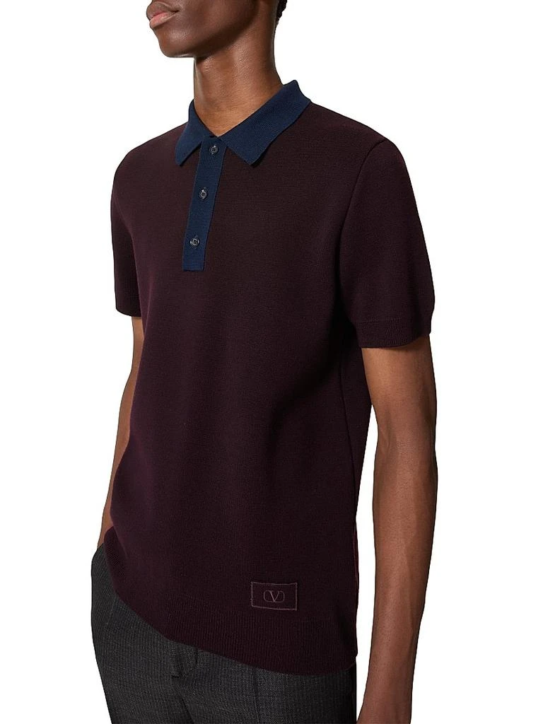 Valentino Wool Polo T-Shirt with V-Logo 5