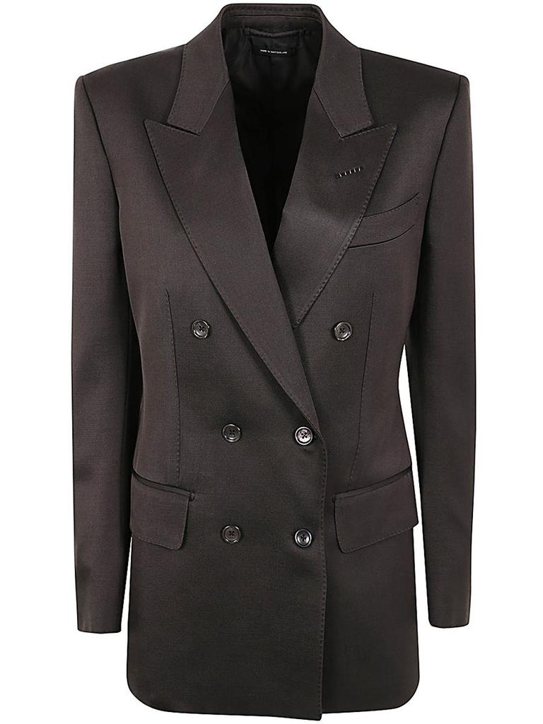 【関税＆送料込み】Tom Ford Silk And Wool Twill Double Brea TOM FORD Silk-Wool Twill Double-Breasted Jacket | Saks Fifth
