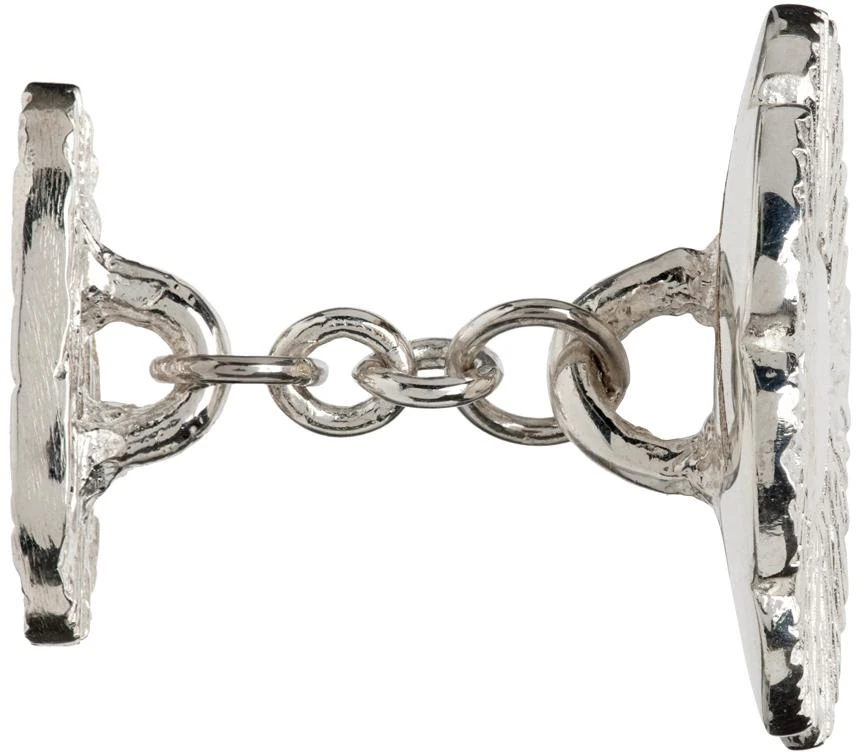 Bleue Burnham SSENSE Exclusive Silver Marigold Cufflink 2