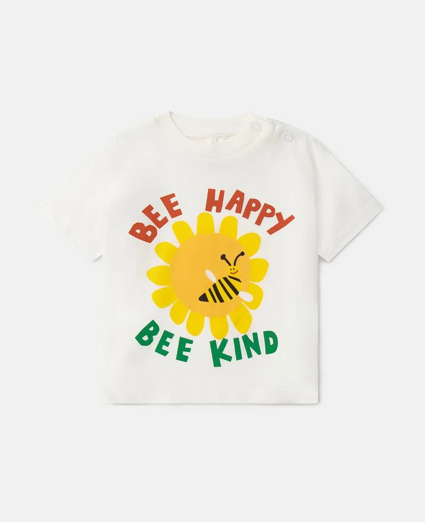 Stella McCartney Stella McCartney - Bee Happy T-Shirt, Woman, Ivory, Size: 9m 1