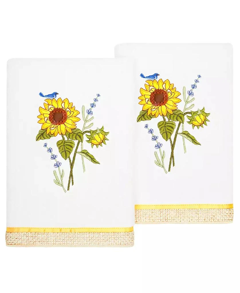 Linum Home Textiles Turkish Cotton Girasol Embellished 2-Pc. Bath Towel Set 1