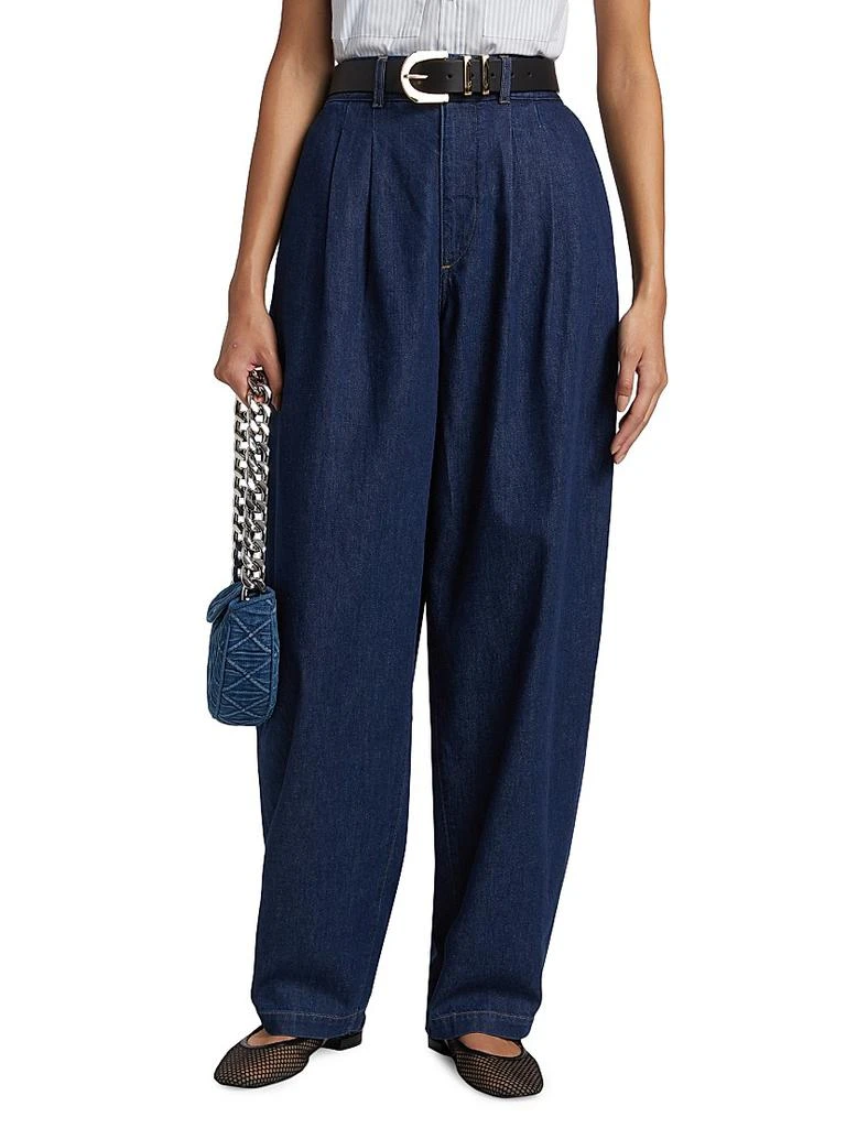 FRAME The Tapered Pleated Denim Trousers 3