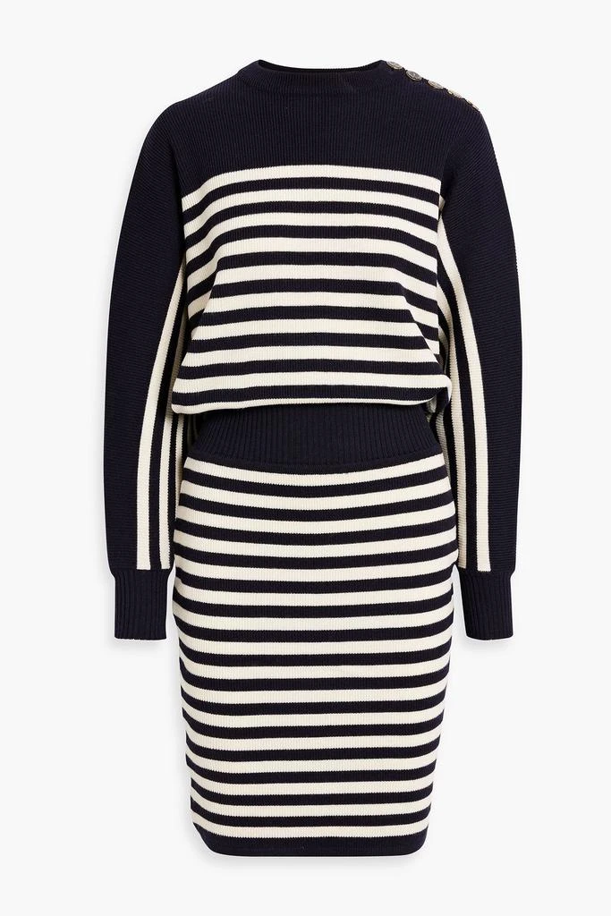 Alexandre Vauthier Striped ribbed wool dress 1