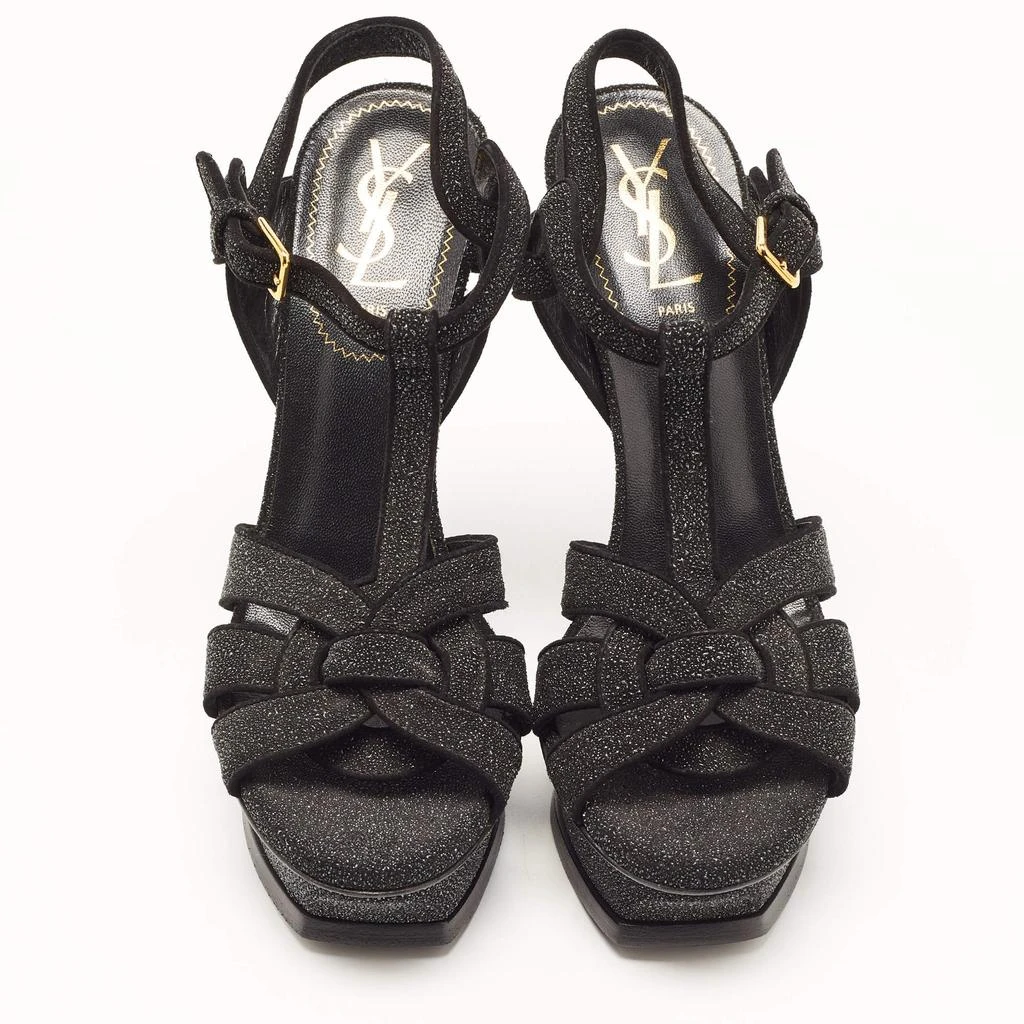 Yves Saint Laurent Saint Laurent Black Textured Suede Tribute Sandals Size 38.5 3