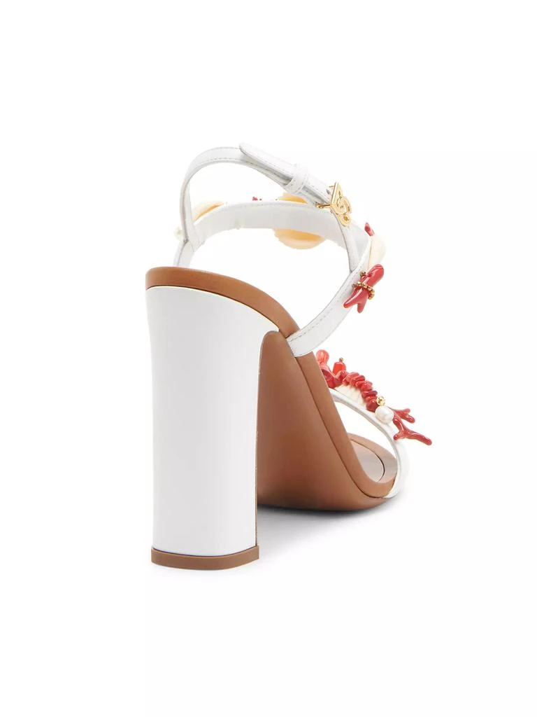 Dolce & Gabbana 100MM Coral, Shell & Freshwater Pearl-Embellished Sandals 3