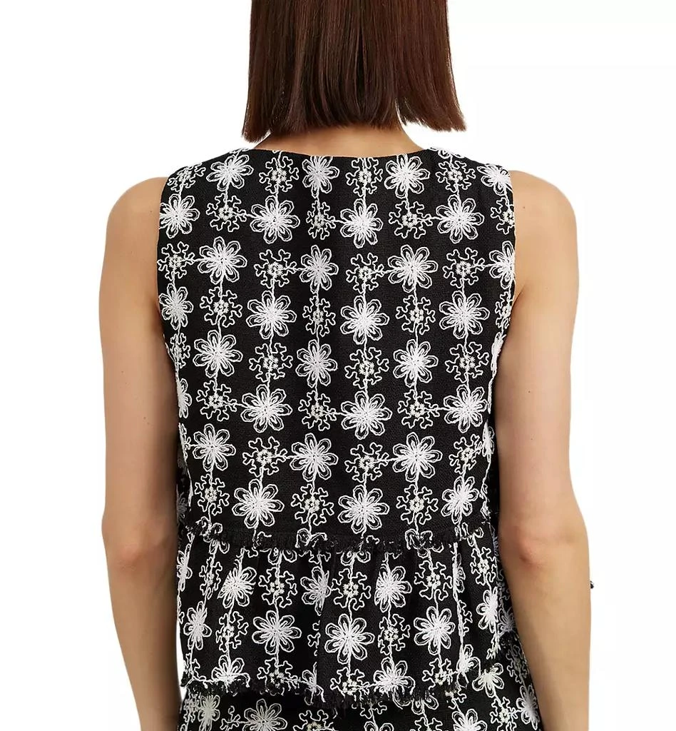 En Saison Women's Elsie Embroidered Tweed Peplum Top 2